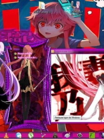 粉红切开都是黑 未来日记 我妻由乃 win7主题