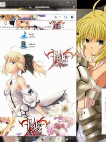 呆毛saber再临 fate系列 win7主题