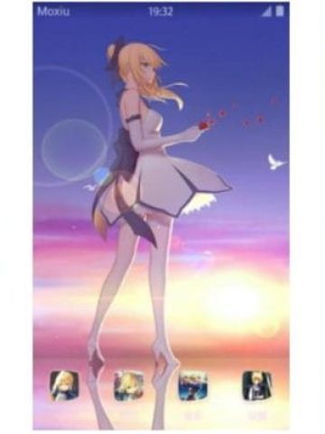 纯白的剑士saber lily fate系列 安卓主题