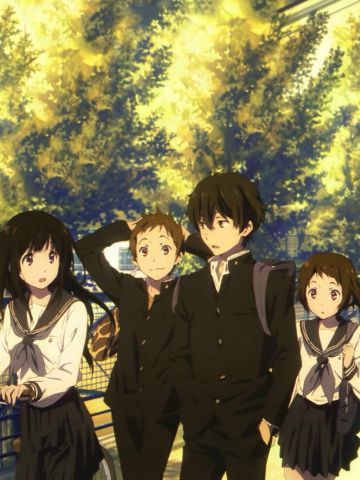 冰菓 折木奉太郎&千反田爱瑠 玫瑰色的动漫手机壁纸