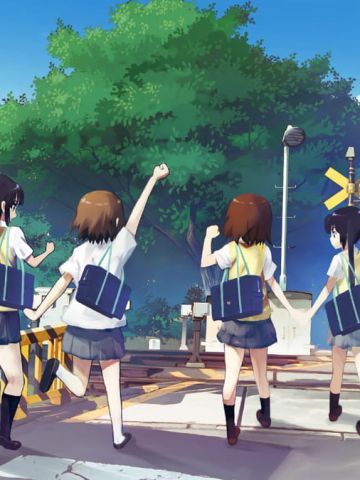 恬静的乡村与繁华的都市 街道场景插画壁纸