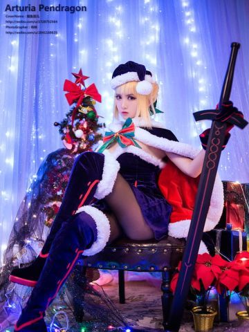 Fate圣诞装黑saber 阿尔托莉雅・潘德拉贡COS