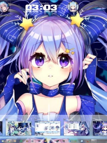 初音未来 雪初音 win7电脑主题下载
