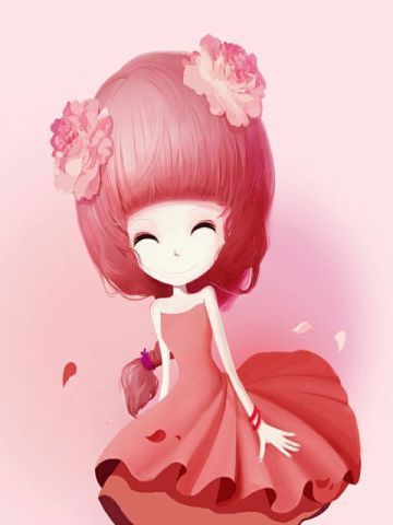萌系大头少女 花花姑娘手机壁纸
