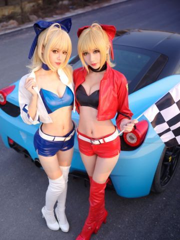 吾王和暴君 我选法拉利 fgo 尼禄&saber cosplay
