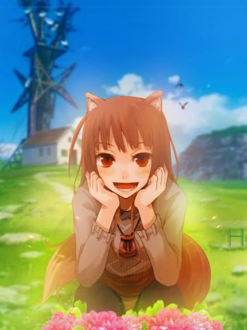 狼少女贤狼赫萝 动漫电脑壁纸