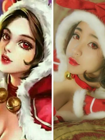 貂蝉 圣诞恋歌 王者荣耀 cos正片