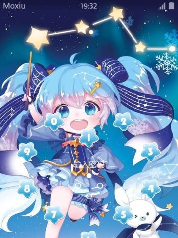 星の雪初音 Q版安卓手机主题下载