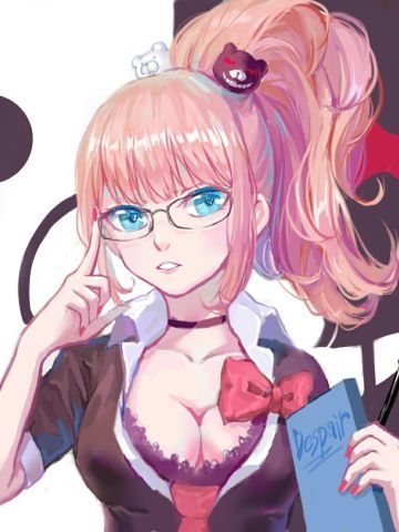 《弹丸轮舞》江之岛盾子黑白熊手机主题