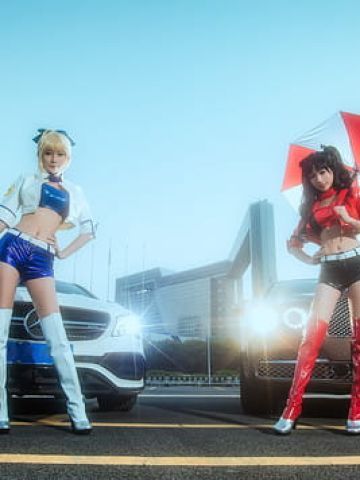 Fate/Grand Order  远坂凛&saber赛车娘cosplay图片
