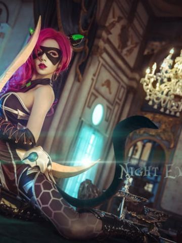 王者荣耀 暗夜猫娘 阿珂 cosplay图片