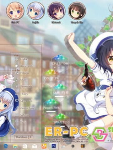 Windows10 萌化电脑主题 请问您今天要来点兔子吗？