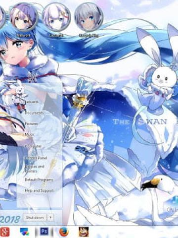 Windows7 萌化电脑主题 2018雪初音