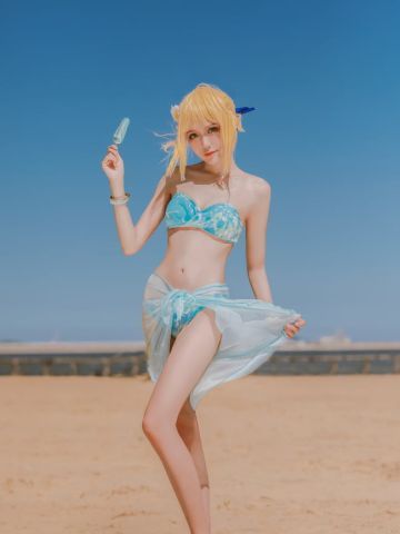 【cos正片】Fate/Extra Saber 泳装
