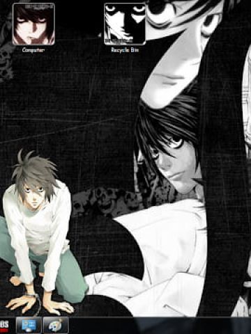 Windows7 萌化电脑主题 死亡笔记 L