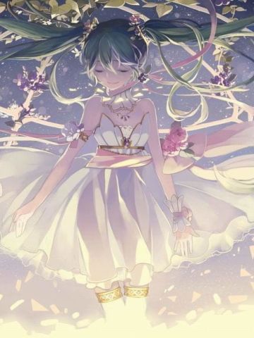 微笑女孩 桌面壁纸 花儿围绕