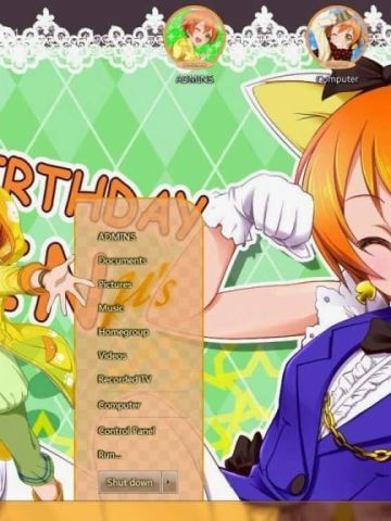 星空凛 win7主题 LoveLive!