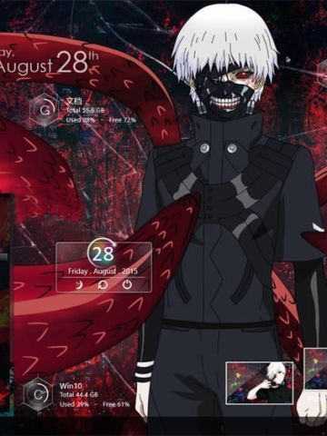 【win10主题】东京搜查官 金木研の舞花 Win10主题