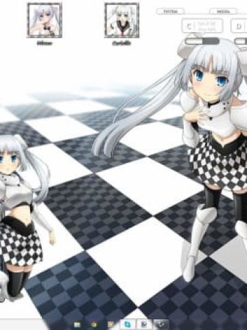 黑白小姐win7主题