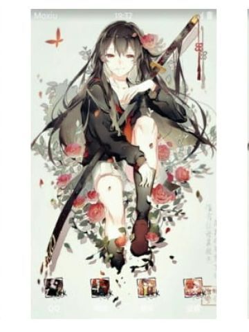 长刀少女 手机主题 霸气十足