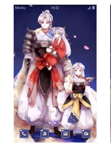 犬夜叉温馨一家手机主题