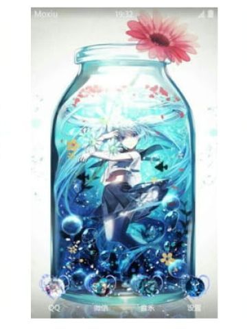 瓶中的初音 手机主题 蓝调未眠夜