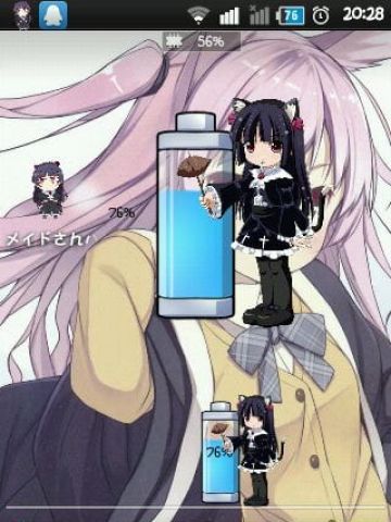 安卓手机桌面电池电量小插件 黑猫版