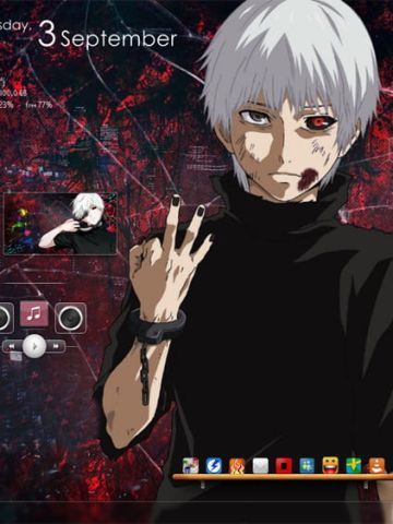 【win7主题】东京搜查官 金木研の舞花Win7主题