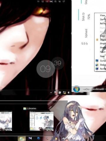 雅儿贝德 win7主题 黑白