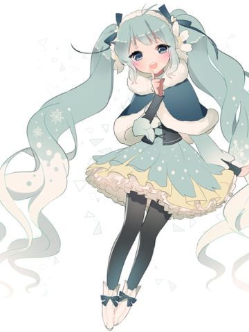 【win7主题】雪初音~snow miku2015~雪莲花裙~