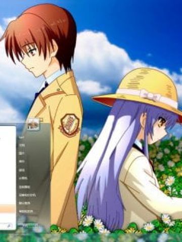 【win7主题】angel beats立华奏 天然呆奏天使电脑主