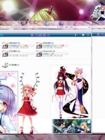 【win7主题】sayori东方project电脑主题 成双成对百