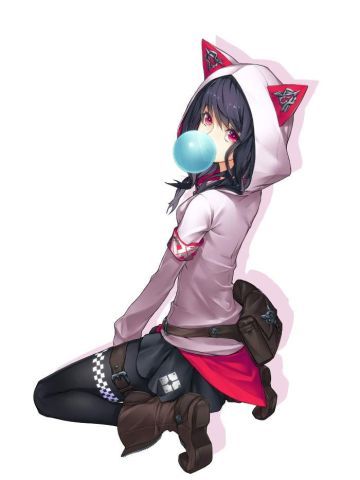 手机壁纸悠闲的泡泡糖妹纸