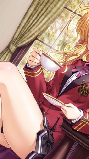 坐在椅子上的霸气少女 美美哒桌面壁纸