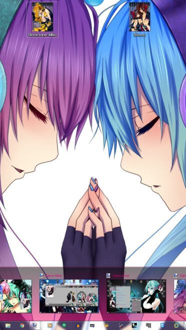 初音与巡音的晚宴 Vocaloid Magnet V2 win7主题