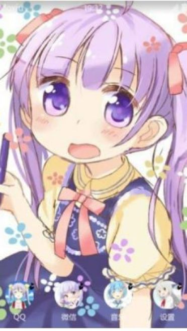 幼齿紫发双马尾 凉风青叶 NEW GAME! 安卓主题