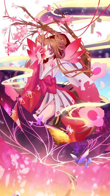 春桃化妖 阴阳师桃花妖手机壁纸