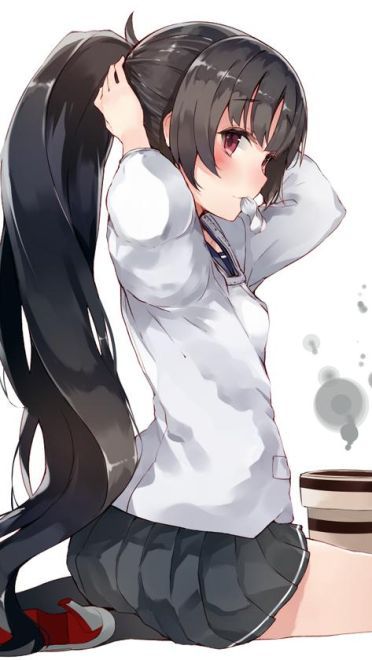 动漫马尾辫少女的高清手机壁纸