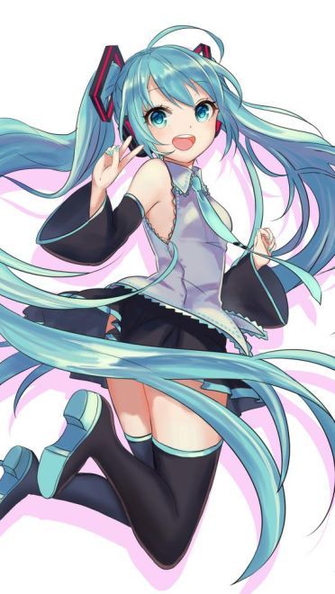 初音跳起时那迷之微笑高清手机壁纸(1)