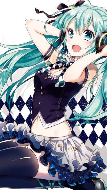 初音跳起时那迷之微笑高清手机壁纸(1)