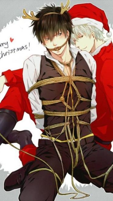 雪橇、驯鹿、红色衣服，是我的三件法宝—银魂圣诞篇手机壁纸(1)