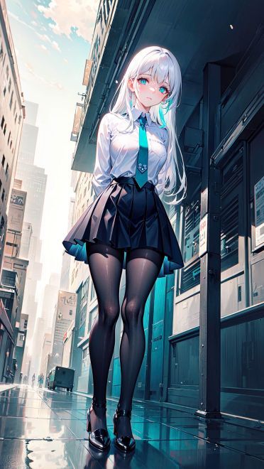 少女插画手机壁纸 动漫黑丝1080p