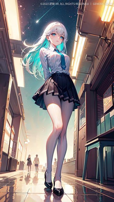 少女插画手机壁纸 动漫黑丝1080p