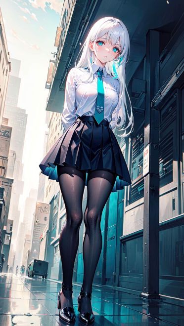 少女插画手机壁纸 动漫黑丝1080p