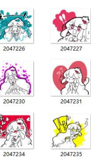 线条小公主 QQ表情 萌萌哒