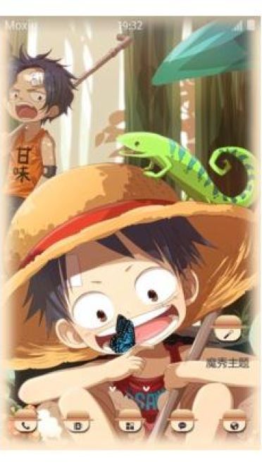 【手机主题】海贼王—超萌Q版路飞 手机萌化