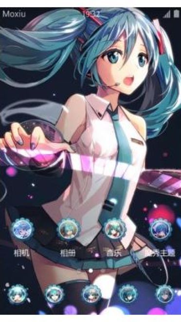 【手机主题】表演中の初音未来-miku 壁纸萌化