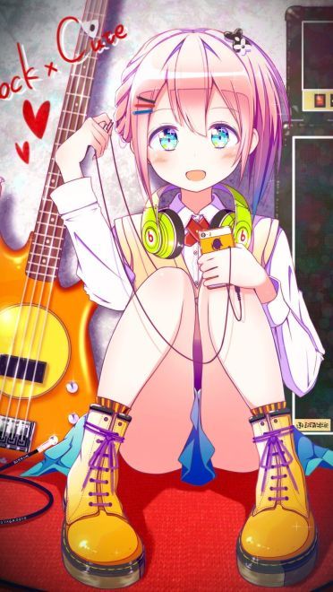吉他少女 手机壁纸 活力四射