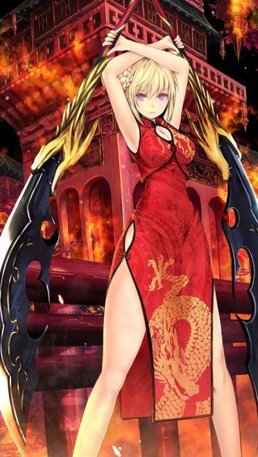 性感的中国风旗袍 手机壁纸