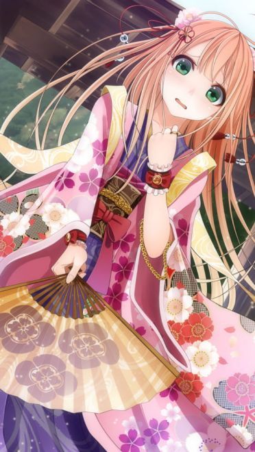 和服少女 手机壁纸 娇俏可爱